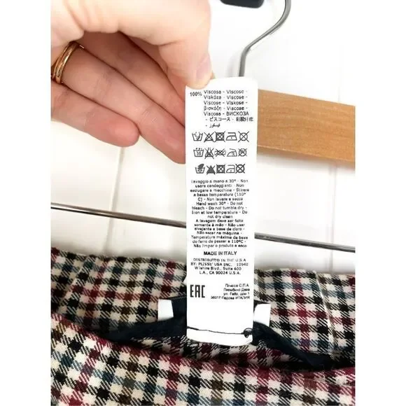 Sfizio Houndstooth Embroidered Eyelet Hem Wide Leg Pants Work Trousers 4 - Picture 12 of 16